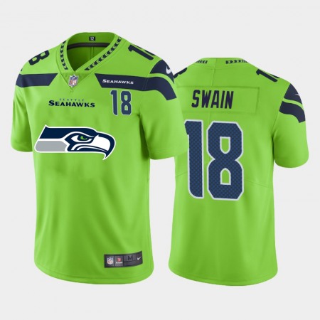 Seattle Seahawks #18 Freddie Swain Green Men's Nike Big Team Logo Player Vapor Limited NFL Jersey