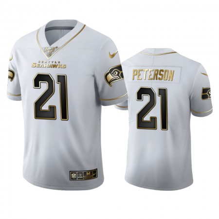 Seattle Seahawks #21 Adrian Peterson Men's Nike White Golden Edition Vapor Limited NFL 100 Jersey