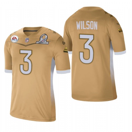 Seattle Seahawks #3 Russell Wilson 2021 NFC Pro Bowl Game Gold NFL Jersey