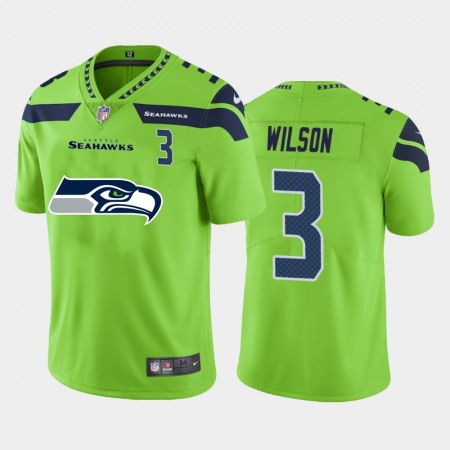 Seattle Seahawks #3 Russell Wilson Green Men's Nike Big Team Logo Player Vapor Limited NFL Jersey