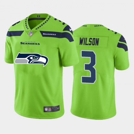 Seattle Seahawks #3 Russell Wilson Green Men's Nike Big Team Logo Vapor Limited NFL Jersey
