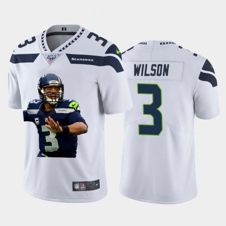 Seattle Seahawks #3 Russell Wilson Nike Team Hero 1 Vapor Limited NFL 100 Jersey White