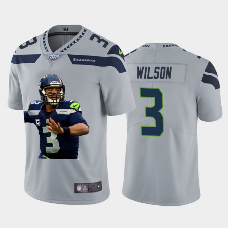 Seattle Seahawks #3 Russell Wilson Nike Team Hero 1 Vapor Limited NFL Jersey Grey
