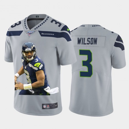 Seattle Seahawks #3 Russell Wilson Nike Team Hero 2 Vapor Limited NFL Jersey Grey