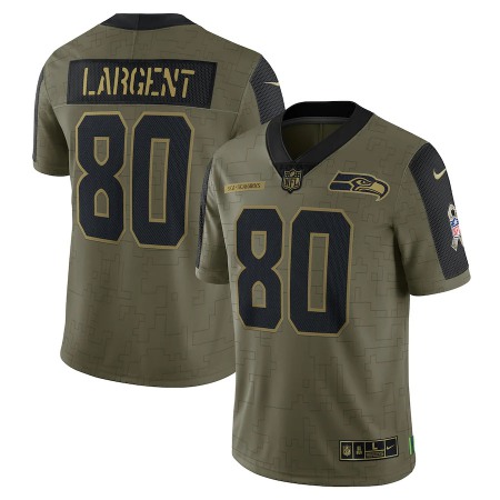 Seattle Seahawks #80 Steve Largent Olive Nike 2021 Salute To Service Limited Player Jersey