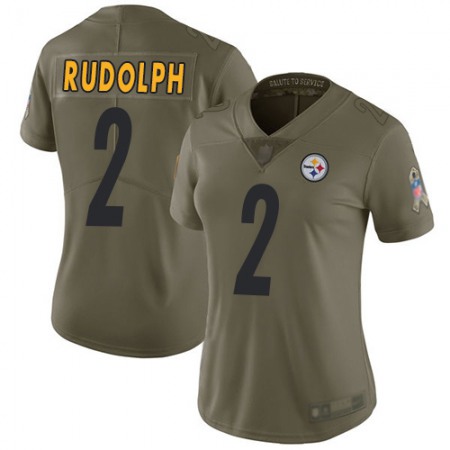 Nike Steelers #2 Mason Rudolph Olive Women's Stitched NFL Limited 2017 Salute to Service Jersey