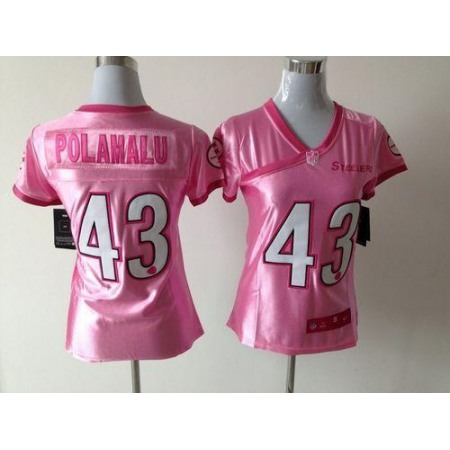 Nike Steelers #43 Troy Polamalu New Pink Women's Be Luv'd Stitched NFL Elite Jersey