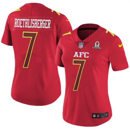 Nike Steelers #7 Ben Roethlisberger Red Women's Stitched NFL Limited AFC 2017 Pro Bowl Jersey