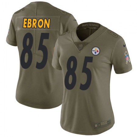 Nike Steelers #85 Eric Ebron Olive Women's Stitched NFL Limited 2017 Salute To Service Jersey