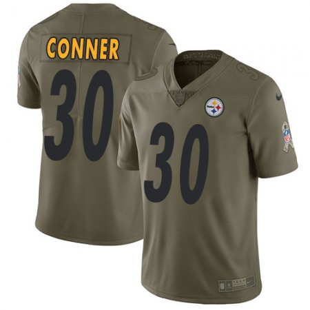 Nike Steelers #30 James Conner Olive Youth Stitched NFL Limited 2017 Salute to Service Jersey