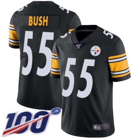 Nike Steelers #55 Devin Bush Black Team Color Youth Stitched NFL 100th Season Vapor Limited Jersey