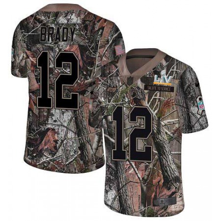 Nike Buccaneers #12 Tom Brady Camo Men's Super Bowl LV Bound Stitched NFL Limited Rush Realtree Jersey