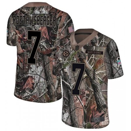 Nike Steelers #7 Ben Roethlisberger Camo Youth Stitched NFL Limited Rush Realtree Jersey