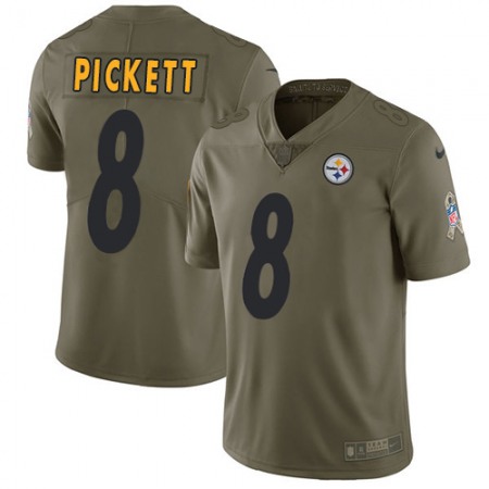 Nike Steelers #8 Kenny Pickett Olive Youth Stitched NFL Limited 2017 Salute to Service Jersey