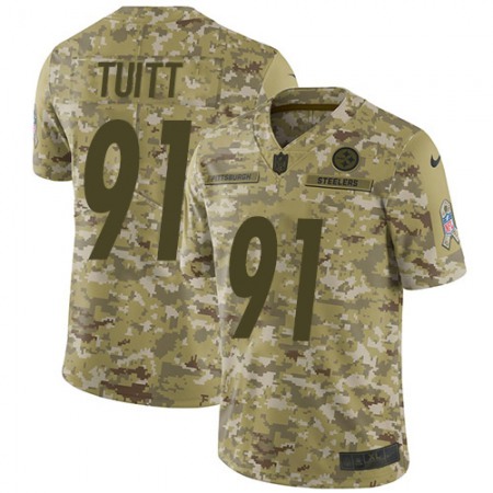 Nike Steelers #91 Stephon Tuitt Camo Youth Stitched NFL Limited 2018 Salute to Service Jersey