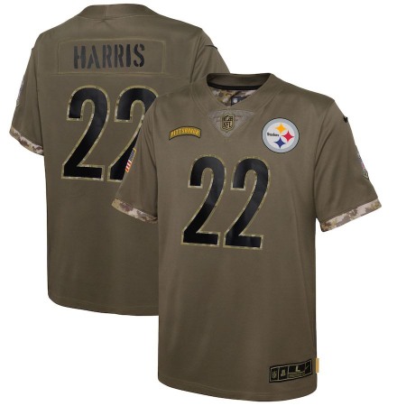 Pittsburgh Steelers #22 Najee Harris Nike Youth 2022 Salute To Service Limited Jersey - Olive