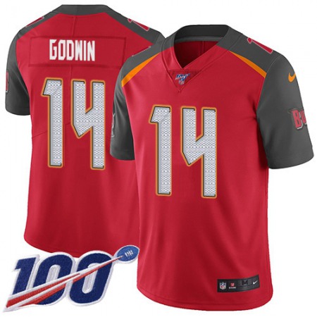 Nike Buccaneers #14 Chris Godwin Red Team Color Men's Stitched NFL 100th Season Vapor Untouchable Limited Jersey