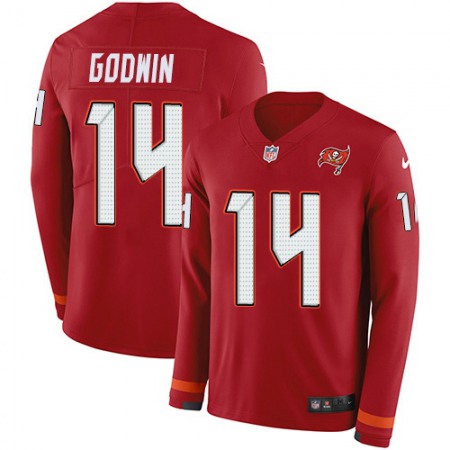 Nike Buccaneers #14 Chris Godwin Red Team Color Men's Stitched NFL Limited Therma Long Sleeve Jersey