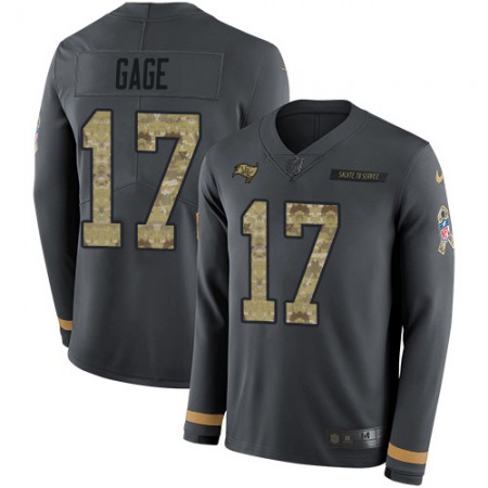 Nike Buccaneers #17 Russell Gage Anthracite Salute to Service Men's Stitched NFL Limited Therma Long Sleeve Jersey