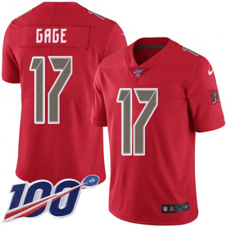 Nike Buccaneers #17 Russell Gage Red Men's Stitched NFL Limited Rush 100th Season Jersey