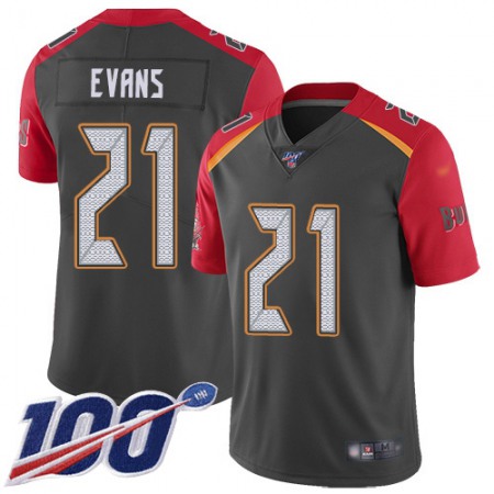Nike Buccaneers #21 Justin Evans Gray Men's Stitched NFL Limited Inverted Legend 100th Season Jersey