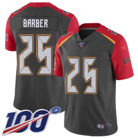 Nike Buccaneers #25 Peyton Barber Gray Men's Stitched NFL Limited Inverted Legend 100th Season Jersey