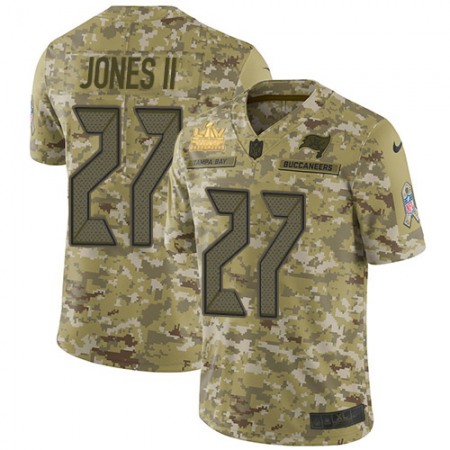 Nike Buccaneers #27 Ronald Jones II Camo Men's Super Bowl LV Champions Patch Stitched NFL Limited 2018 Salute To Service Jersey