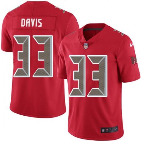 Nike Buccaneers #33 Carlton Davis Red Men's Stitched NFL Limited Rush Jersey