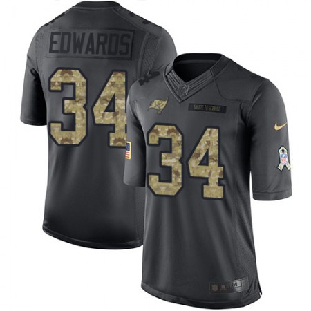 Nike Buccaneers #34 Mike Edwards Black Men's Stitched NFL Limited 2016 Salute to Service Jersey