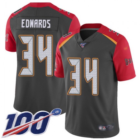 Nike Buccaneers #34 Mike Edwards Gray Men's Stitched NFL Limited Inverted Legend 100th Season Jersey