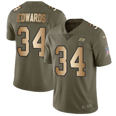 Nike Buccaneers #34 Mike Edwards Olive/Gold Men's Stitched NFL Limited 2017 Salute To Service Jersey