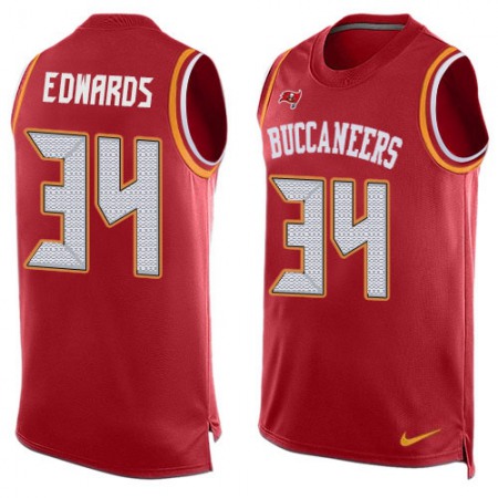 Nike Buccaneers #34 Mike Edwards Red Team Color Men's Stitched NFL Limited Tank Top Jersey