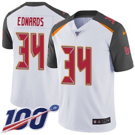 Nike Buccaneers #34 Mike Edwards White Men's Stitched NFL 100th Season Vapor Untouchable Limited Jersey