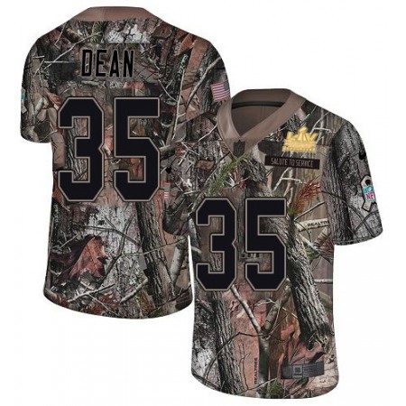 Nike Buccaneers #35 Jamel Dean Camo Men's Super Bowl LV Champions Patch Stitched NFL Limited Rush Realtree Jersey