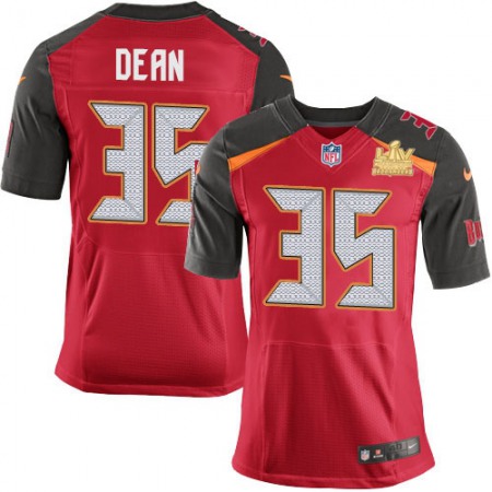 Nike Buccaneers #35 Jamel Dean Red Team Color Men's Super Bowl LV Champions Patch Stitched NFL Vapor Untouchable Elite Jersey