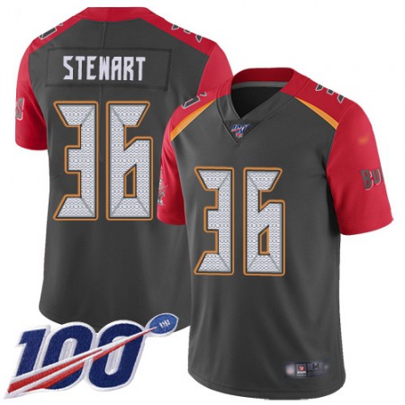 Nike Buccaneers #36 M.J. Stewart Gray Men's Stitched NFL Limited Inverted Legend 100th Season Jersey