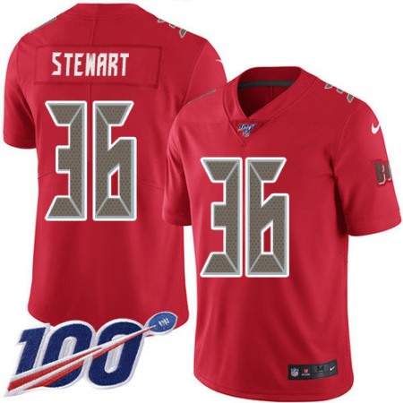 Nike Buccaneers #36 M.J. Stewart Red Men's Stitched NFL Limited Rush 100th Season Jersey