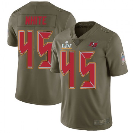 Nike Buccaneers #45 Devin White Olive Men's Super Bowl LV Bound Stitched NFL Limited 2017 Salute To Service Jersey