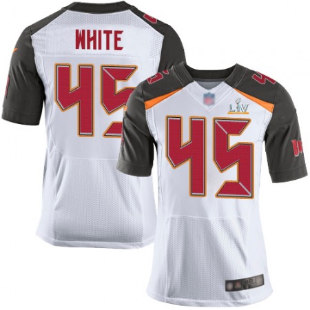 Nike Buccaneers #45 Devin White White Men's Super Bowl LV Bound Stitched NFL New Elite Jersey