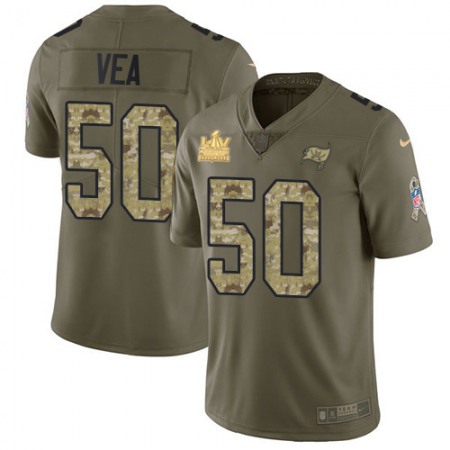 Nike Buccaneers #50 Vita Vea Olive/Camo Men's Super Bowl LV Champions Patch Stitched NFL Limited 2017 Salute To Service Jersey