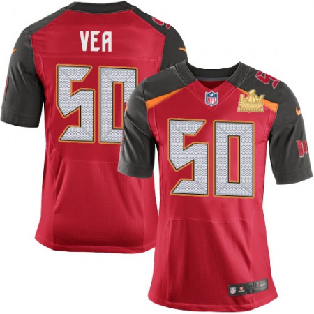 Nike Buccaneers #50 Vita Vea Red Team Color Men's Super Bowl LV Champions Patch Stitched NFL Vapor Untouchable Elite Jersey