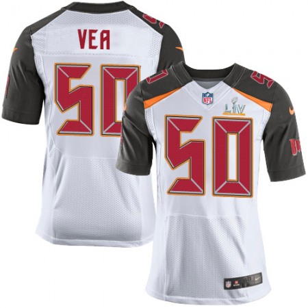 Nike Buccaneers #50 Vita Vea White Men's Super Bowl LV Bound Stitched NFL New Elite Jersey