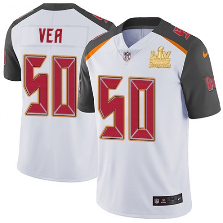 Nike Buccaneers #50 Vita Vea White Men's Super Bowl LV Champions Patch Stitched NFL Vapor Untouchable Limited Jersey