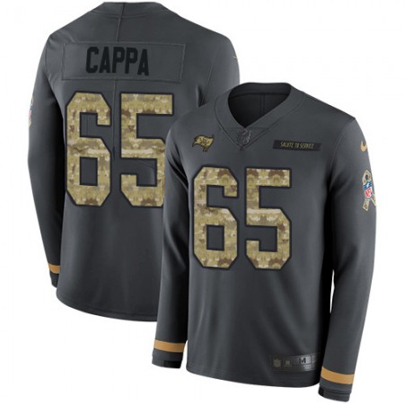 Nike Buccaneers #65 Alex Cappa Anthracite Salute to Service Men's Stitched NFL Limited Therma Long Sleeve Jersey