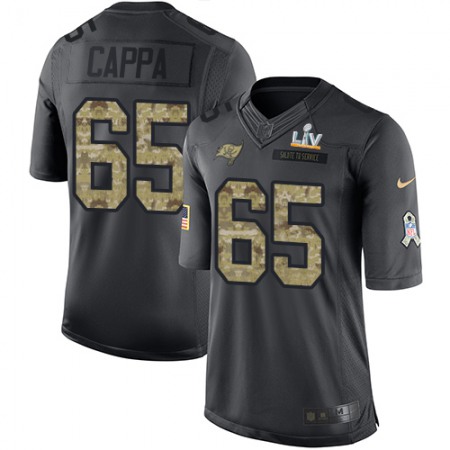 Nike Buccaneers #65 Alex Cappa Black Men's Super Bowl LV Bound Stitched NFL Limited 2016 Salute to Service Jersey