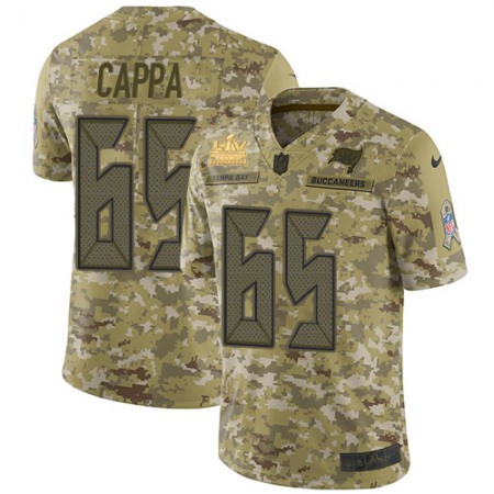 Nike Buccaneers #65 Alex Cappa Camo Men's Super Bowl LV Champions Patch Stitched NFL Limited 2018 Salute To Service Jersey