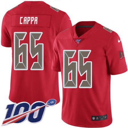 Nike Buccaneers #65 Alex Cappa Red Men's Stitched NFL Limited Rush 100th Season Jersey