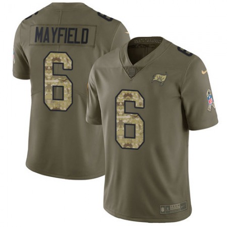 Nike Buccaneers #6 Baker Mayfield Olive/Camo Men's Stitched NFL Limited 2017 Salute To Service Jersey