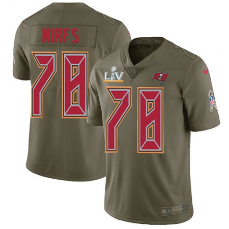 Nike Buccaneers #78 Tristan Wirfs Olive Men's Super Bowl LV Bound Stitched NFL Limited 2017 Salute To Service Jersey