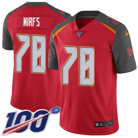 Nike Buccaneers #78 Tristan Wirfs Red Team Color Men's Stitched NFL 100th Season Vapor Untouchable Limited Jersey